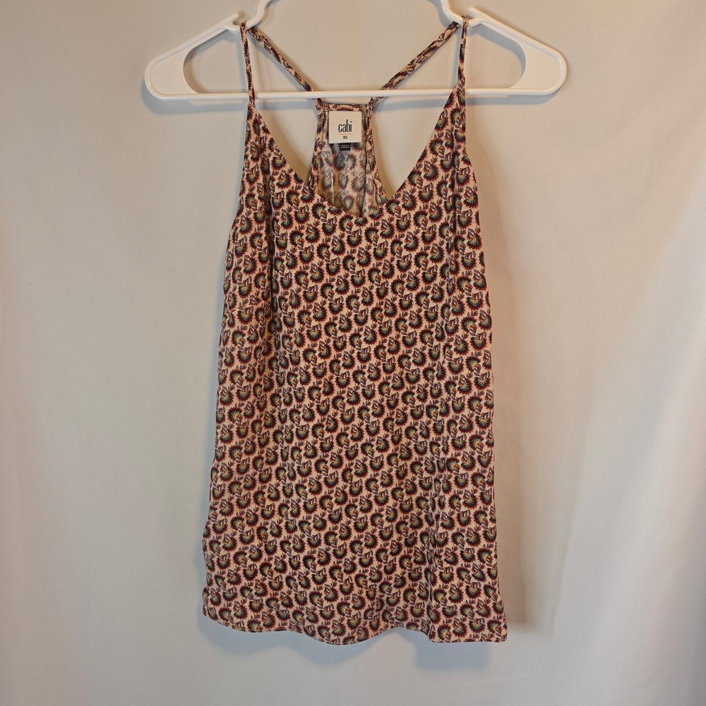 Cabi Floral Racerback Camisole Tank Top‎ XS Multicolor Boho Summer 5737